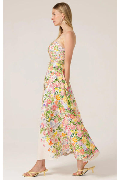 Cockatiel Maxi Dress - Ivory Floral SIZE 16 ONLY