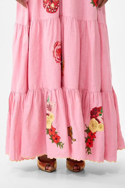 Long High Waisted Tiered Skirt - Collage Kingdom