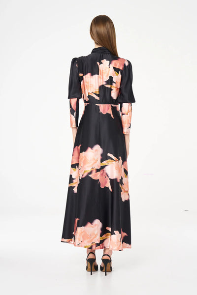 Coraline Midi - Coral Pink Black