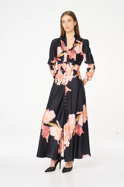 Coraline Midi - Coral Pink Black