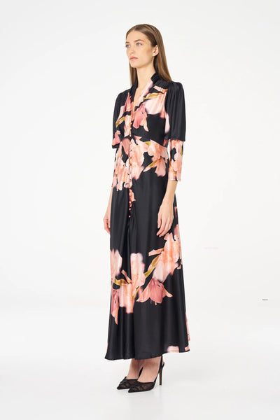 Coraline Midi - Coral Pink Black