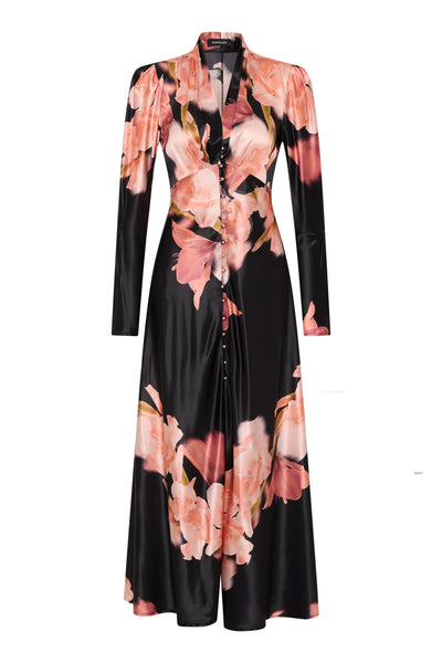 Coraline Midi - Coral Pink Black