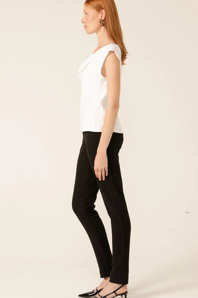 Cowl Bias Top - White