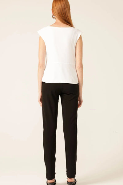 Cowl Bias Top - White
