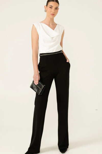 Cowl Bias Top - White