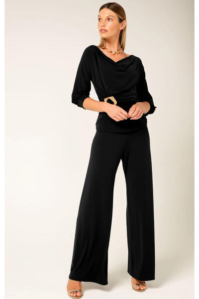 Cowl Tie Drape Top - Black