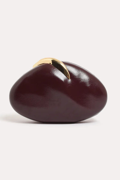 Crista Metal Clasp Event Clutch - Wine