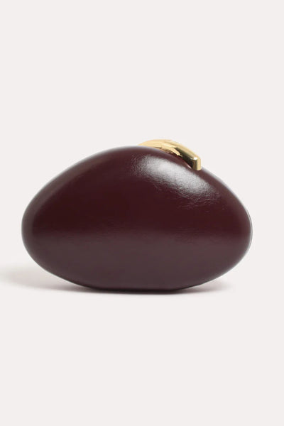 Crista Metal Clasp Event Clutch - Wine