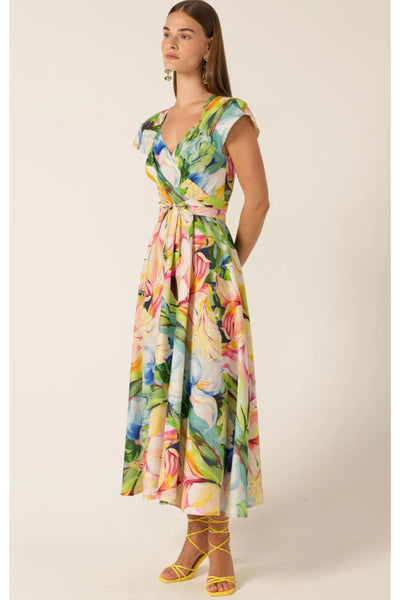Dahlia Midi Dress - Watercolour Floral