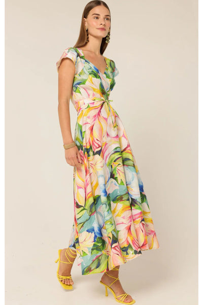 Dahlia Midi Dress - Watercolour Floral