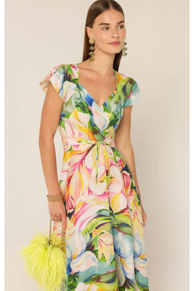 Dahlia Midi Dress - Watercolour Floral