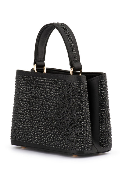 Daniella Hotfix Top Handle Bag - Black