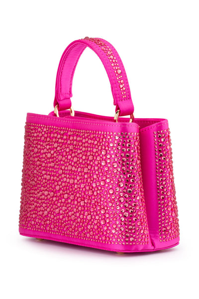Daniella Hotfix Top Handle Bag - Fuchsia Pink