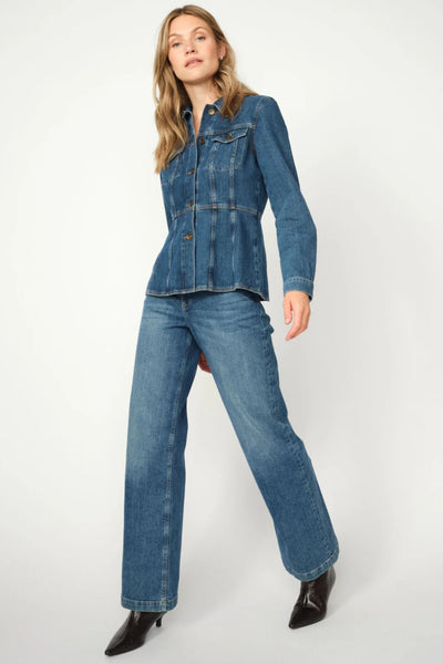 Dara Deco Jeans - Mid Blue