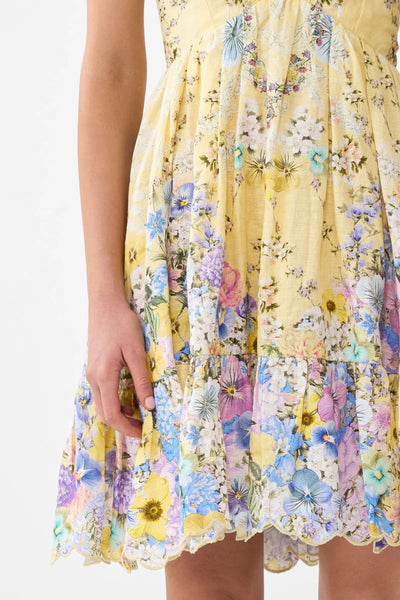 Darling Buds Ruffle Hem Halter Short Dress