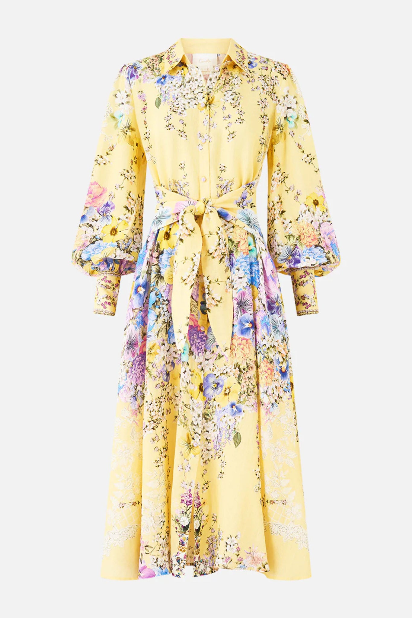 Darling Buds Waist Tie Shirt Dress