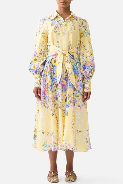 Darling Buds Waist Tie Shirt Dress