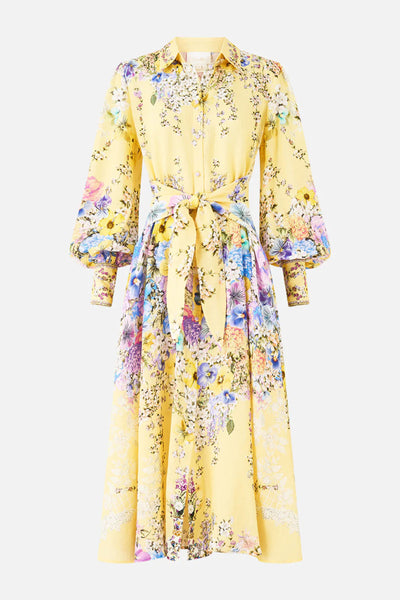 Darling Buds Waist Tie Shirt Dress