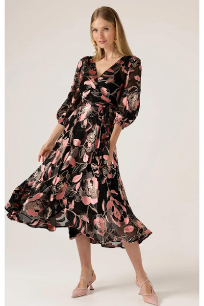 Dawn Peach Silk Wrap Dress