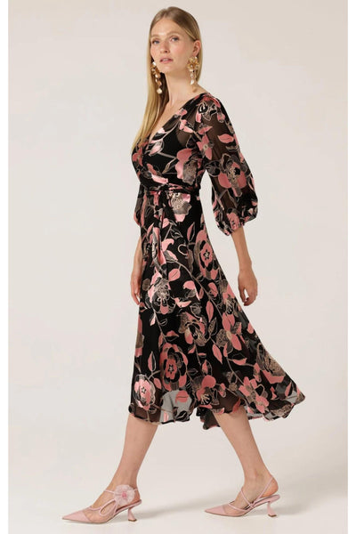 Dawn Peach Silk Wrap Dress