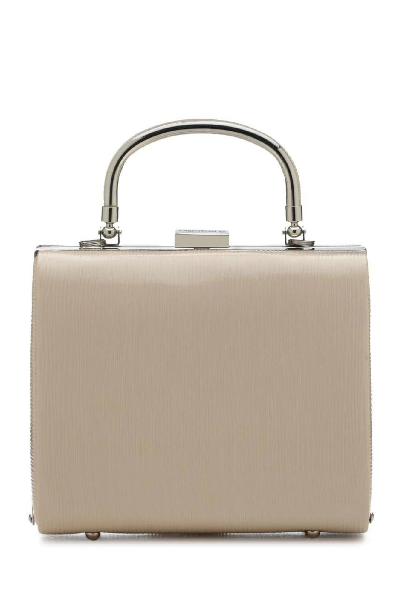 Delilah Structured Top Handle Bag - Natural Silver