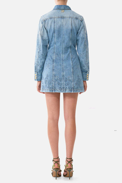 Shirt Dress With A Line Skirt - Denim