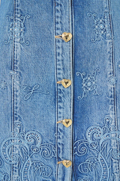 Shirt Dress With A Line Skirt - Denim