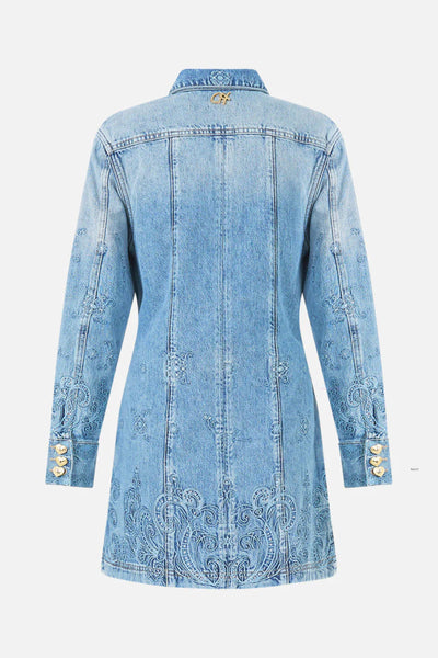 Shirt Dress With A Line Skirt - Denim