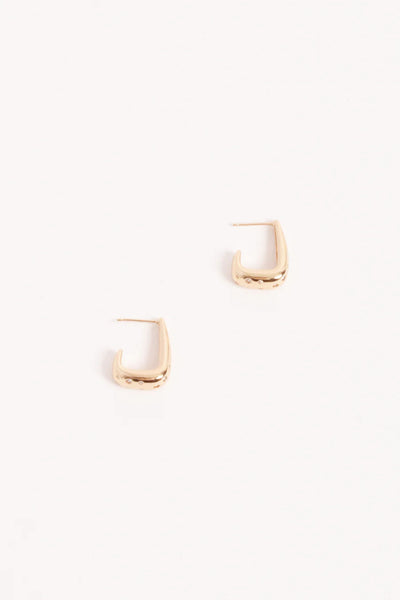 Diamante Set Curved Front Earrings - Gold Crystal