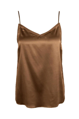 Ditte Silk Singlet - Cinnamon Swirl