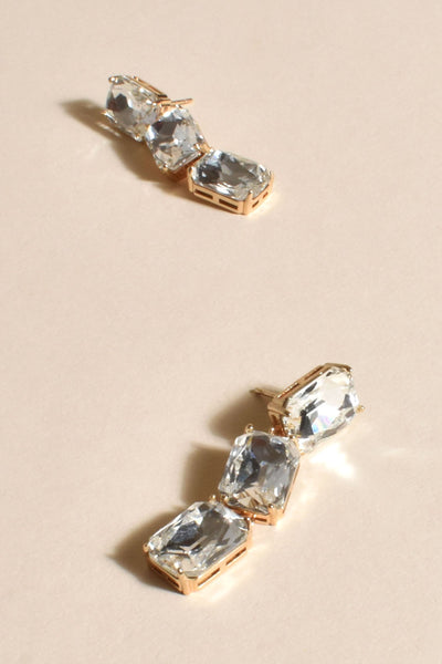 Drama Queen Jewel Earrings - Crystal Gold
