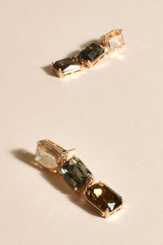 Drama Queen Jewel Earrings - Olive Multi