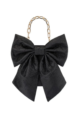 Drew Crystal Bow Bag - Black