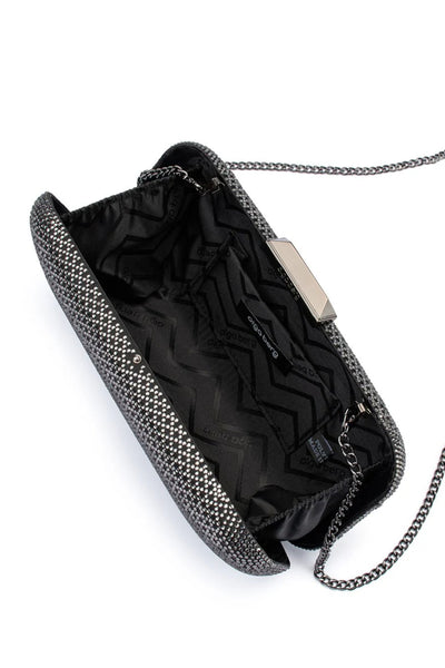 Edie Crystal Clutch - Gunmetal