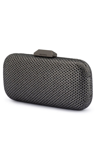 Edie Crystal Clutch - Gunmetal