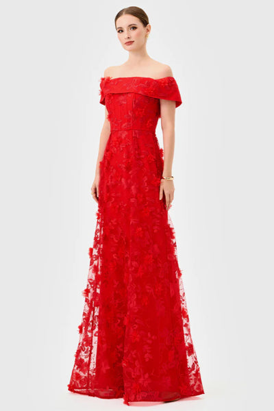 Edie Off Shoulder Gown - Red
