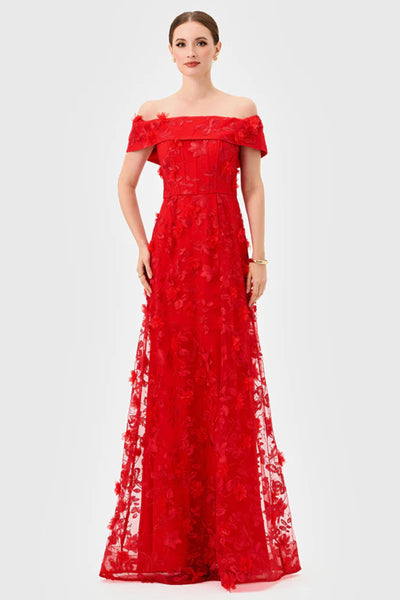 Edie Off Shoulder Gown - Red