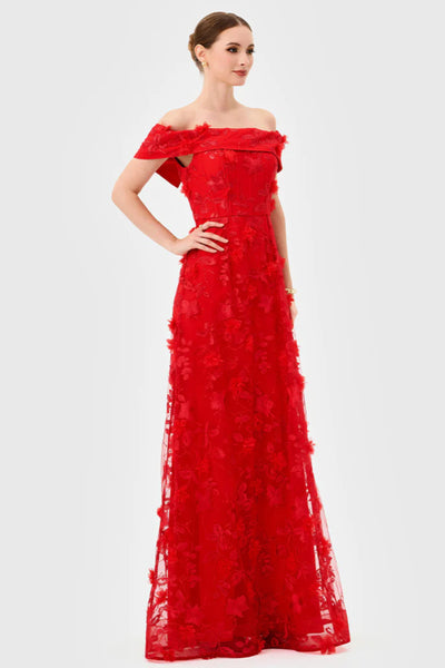 Edie Off Shoulder Gown - Red
