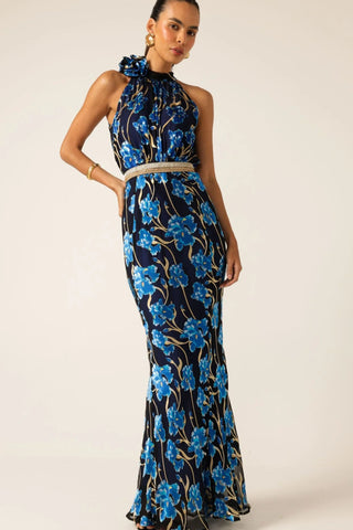 Elea Halter Bias Maxi - Blue Iris