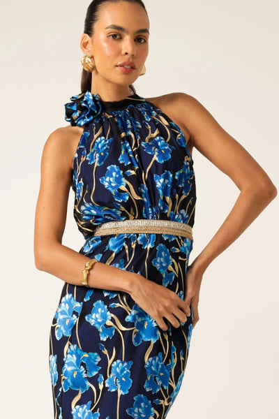Elea Halter Bias Maxi - Blue Iris