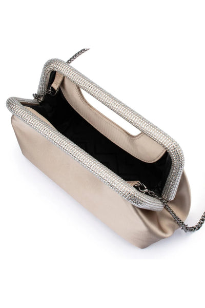 Eleanor Crystal Handle Bag - Natural