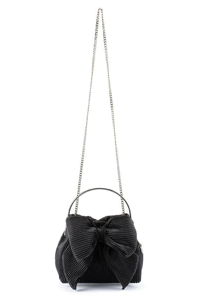 Elise Pleated Top Handle bag - Black