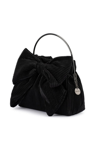 Elise Pleated Top Handle bag - Black
