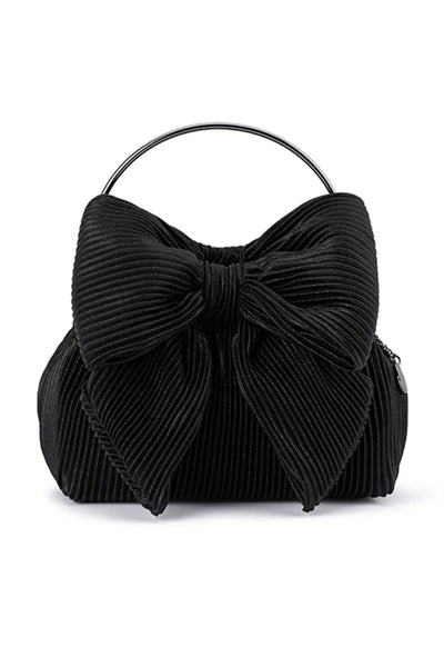 Elise Pleated Top Handle bag - Black