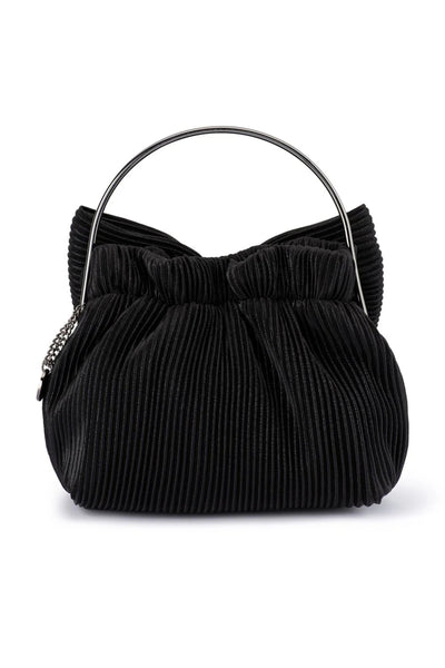 Elise Pleated Top Handle bag - Black