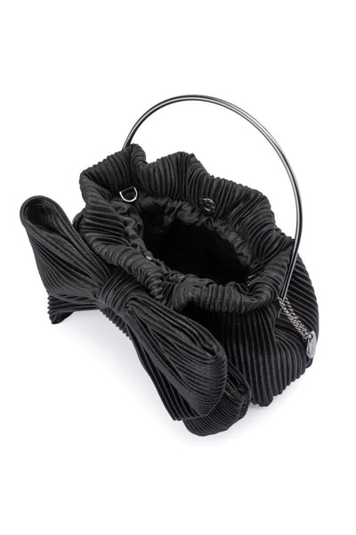Elise Pleated Top Handle bag - Black