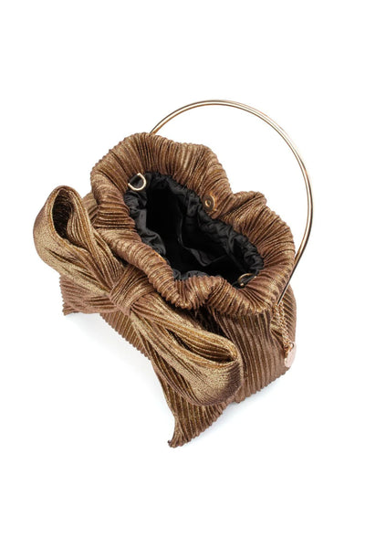 Elise Pleated Top Handle bag - Bronze