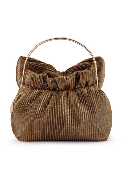 Elise Pleated Top Handle bag - Bronze