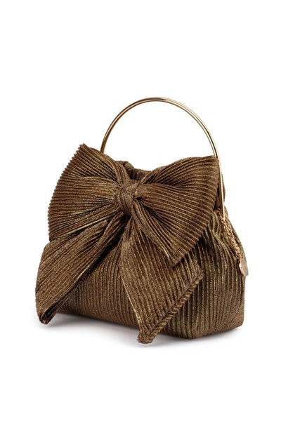 Elise Pleated Top Handle bag - Bronze