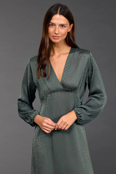 Eliza Jacquard Dress - Green